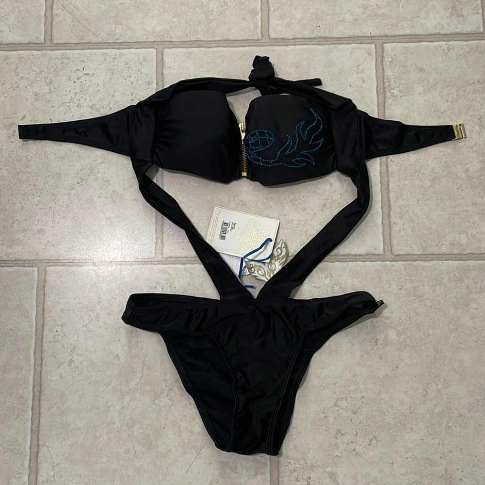 Lisa Blue Empress one piece Swimsuit Bikini NWT (sample)